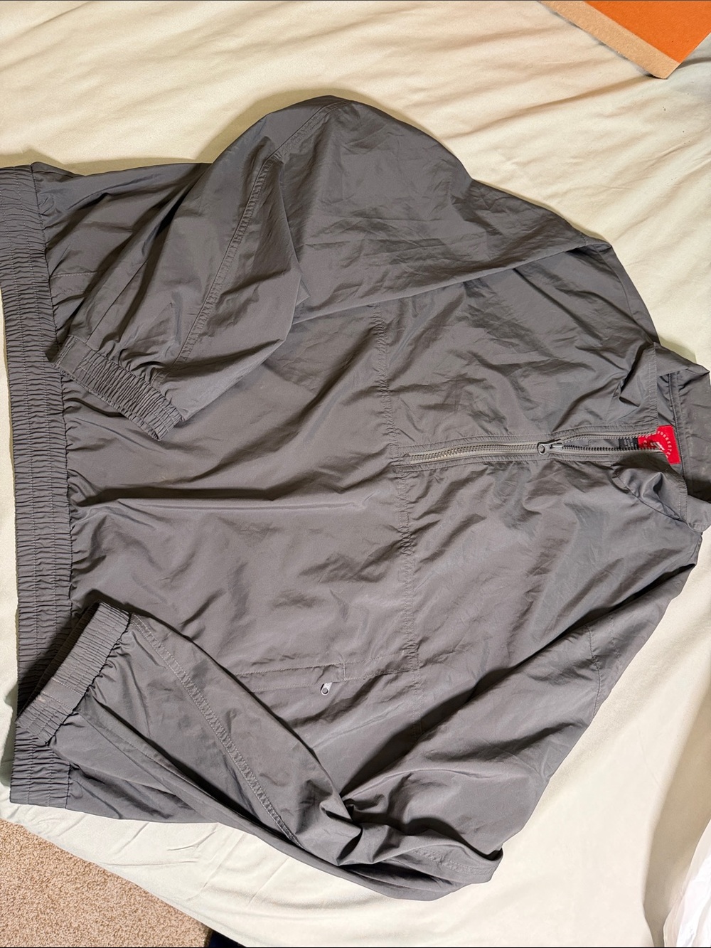 Men's Gray Lightweight Zip-Front Bomber Jacket
